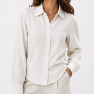 Camisa Feminina Manga Longa com Botões - Imagem 1
